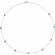 14K White  Cultured Black Freshwater Pearl 9-Station 18' Station Necklace