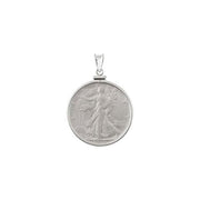 Sterling Silver Walking Liberty 1/2 Dollar Coin Pendant