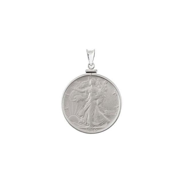 Sterling Silver Walking Liberty 1/2 Dollar Coin Pendant