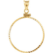 14K Yellow Pendant Mounting for 27x2.2 mm Coin