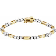 14K Yellow/White 1 3/4 CTW Natural Diamond Line 7' Bracelet