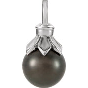 14K White Cultured Tahitian Pearl Pendant