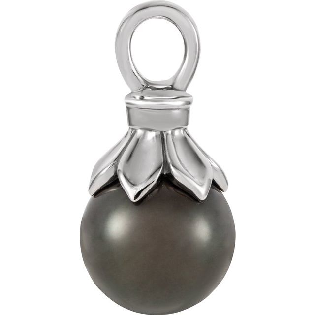 14K White Cultured Tahitian Pearl Pendant