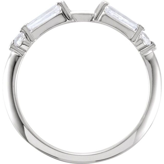 14k White  1/2 Ctw Natural Diamond Ring Guard