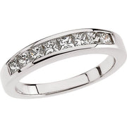 14k White 3/4 Ctw Natural Diamond Band