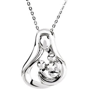 Sterling Silver 3 Child Mother's Embrace 18' Necklace