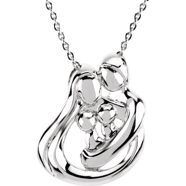 Sterling Silver 2 Child Family 18' Necklace