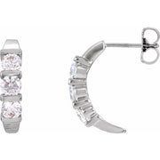 14K White 9/10 CTW Lab-Grown Diamond Earrings