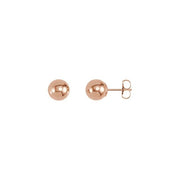 14k Rose 7 Mm Ball Earrings