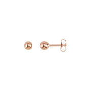14k Rose 4 Mm Ball Earrings
