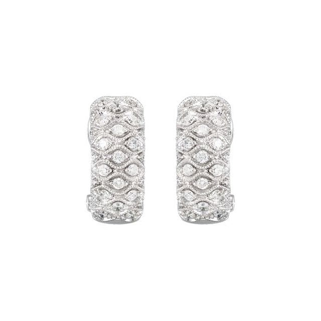 14K White 3/4 CTW Natural Diamond Earrings