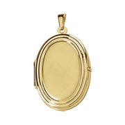 14K Yellow Engravable Oval Locket