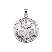 Sterling Silver 25 mm St. Francis of Assisi Medal