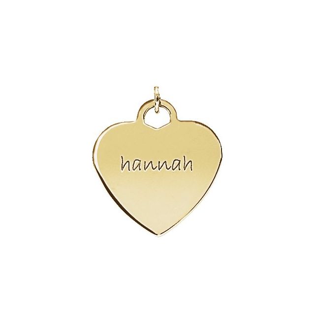18k Yellow Vermeil Posh Mommy® Engravable Heart Pendant