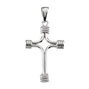 14K White 33.75x23.25 mm Cross Pendant