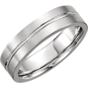 Sterling Silver 6 mm Grooved Band Size 8