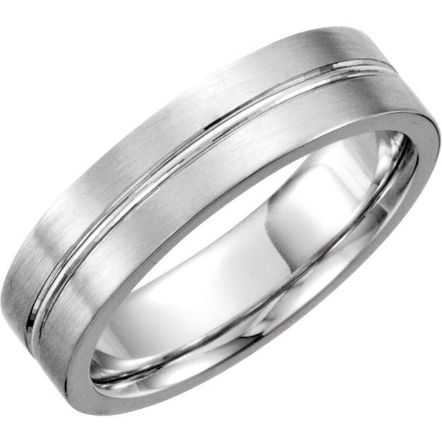 Sterling Silver 6 mm Grooved Band Size 8
