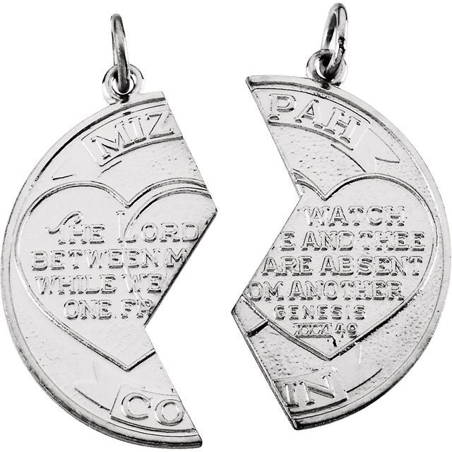 Sterling Silver Miz Pah Coin Right Pendant