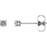 14K White 2.5 mm Natural White Sapphire Stud Earrings