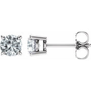 14K White 5 mm Natural White Sapphire Stud Earrings