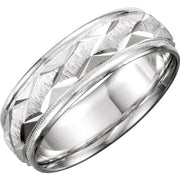Sterling Silver Comfort-Fit Pattern Band Size 5.5