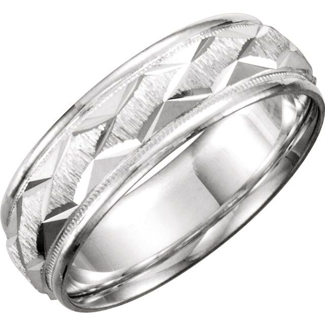 Sterling Silver Comfort-Fit Pattern Band Size 5.5