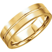 14K Yellow 6 mm Grooved Band Size 12