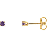14K Yellow 2.5 mm Natural Amethyst Stud Earrings