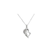 Sterling Silver Imitation White Cubic Zirconia The Broken Wing 18' Necklace