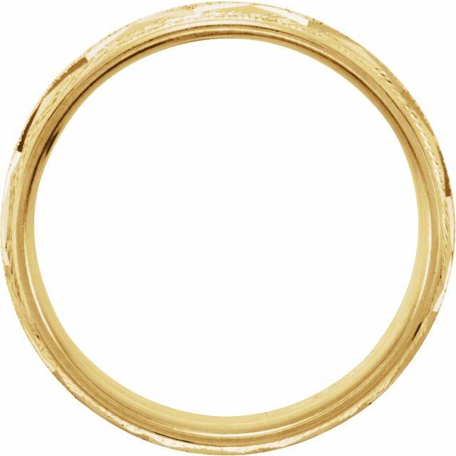 14k Yellow 7 Mmmilgrain Geometric Faceted Comfort-fit Band Size 13.5