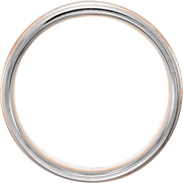14k White/rose 7 M Grooved Comfort-fit Band Size 14.5