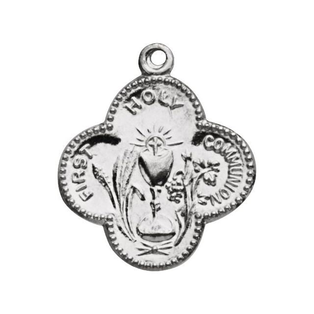 Sterling Silver 18 mm First Holy Communion Medal