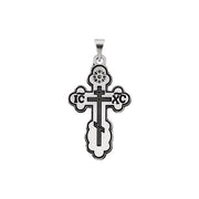 14K White 26x17 mm Orthodox Cross Pendant