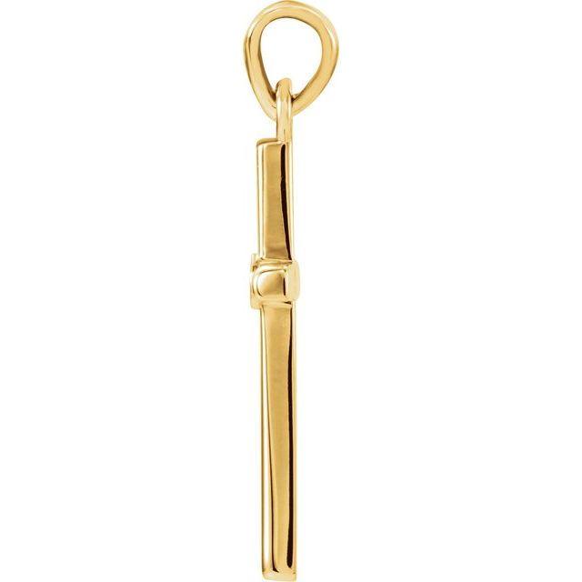 14k Yellow .015 Ct Natural Diamond Cross Pendant