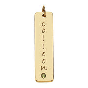 18k Yellow Vermeil Posh Mommy® Engravable Tall Tag Pendant Mounting