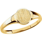 14k Yellow 7x6 Mm Oval Signet Ring Size 6