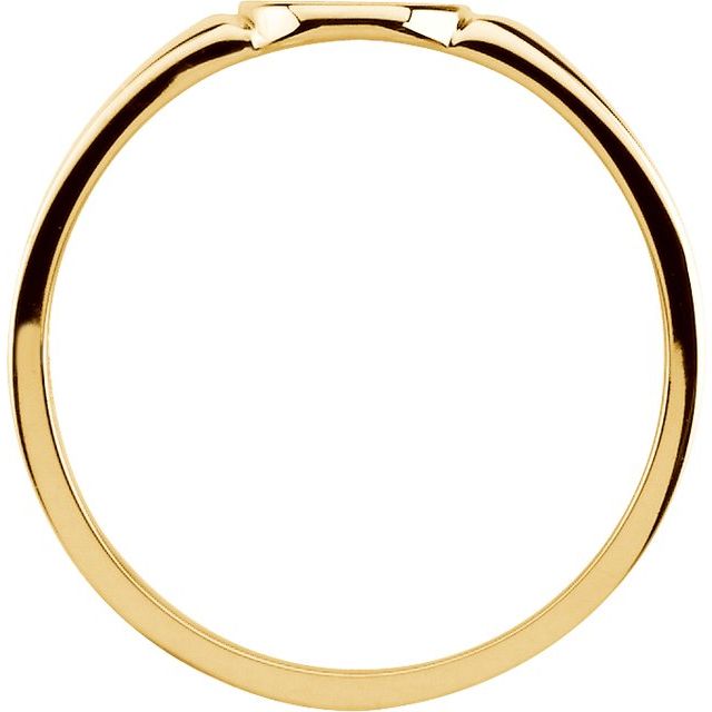14k Yellow 7x6 Mm Oval Signet Ring Size 6