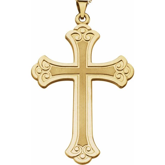 14k Yellow Cross Pendant