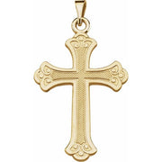 14k Yellow Cross Pendant
