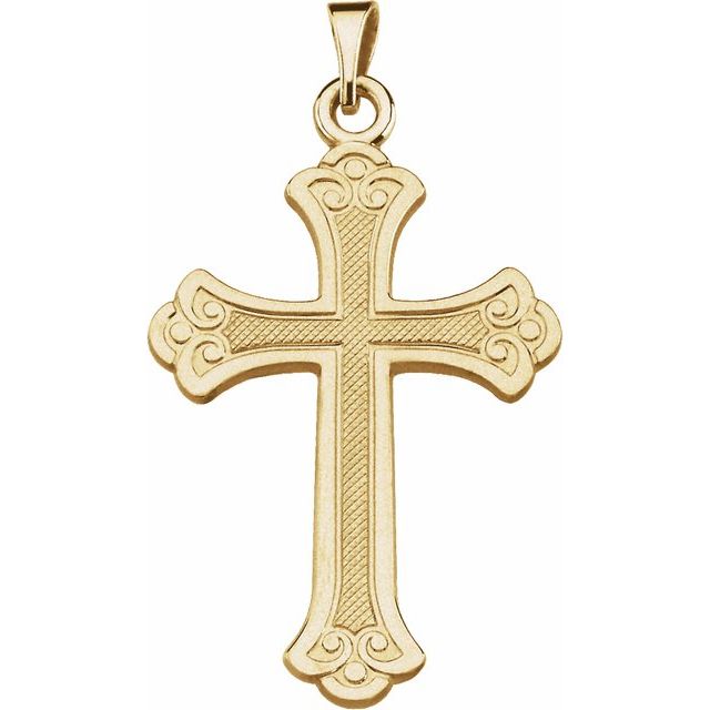 14k Yellow Cross Pendant