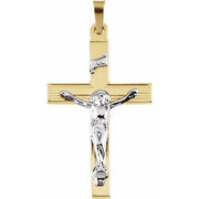 14K Yellow & White 29x19 mm Crucifix Pendant