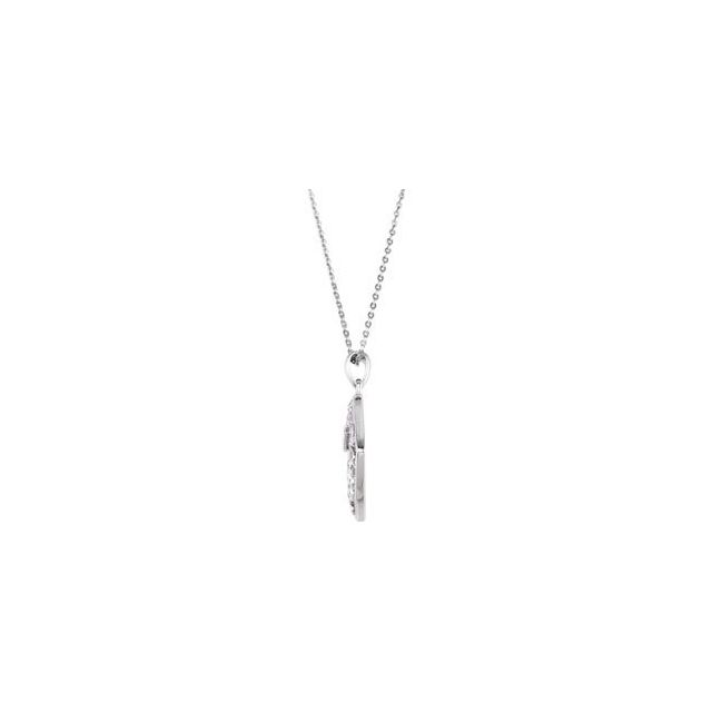 Sterling Silver 1.5 mm Round Imitation Pink Cubic Zirconia  Handprints 18' Necklace