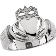 Sterling Silver 15x11 mm Claddagh Band