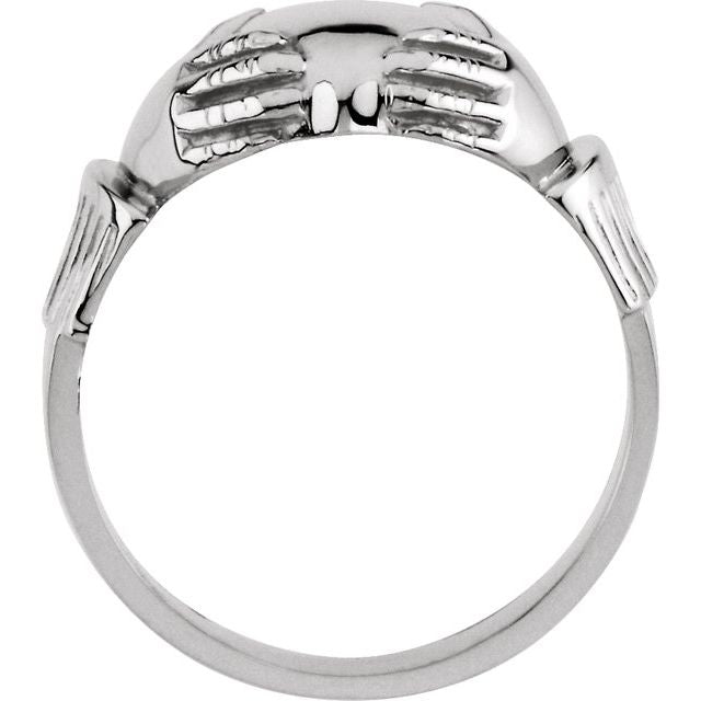 Sterling Silver 15x11 mm Claddagh Band