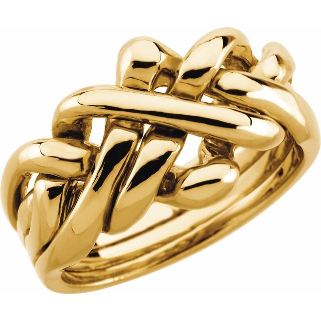 18k Yellow 12.5 Mm Puzzle Band 6