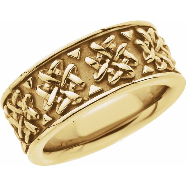 14K Yellow 8.5 mm Celtic-Inspired Band Size 7