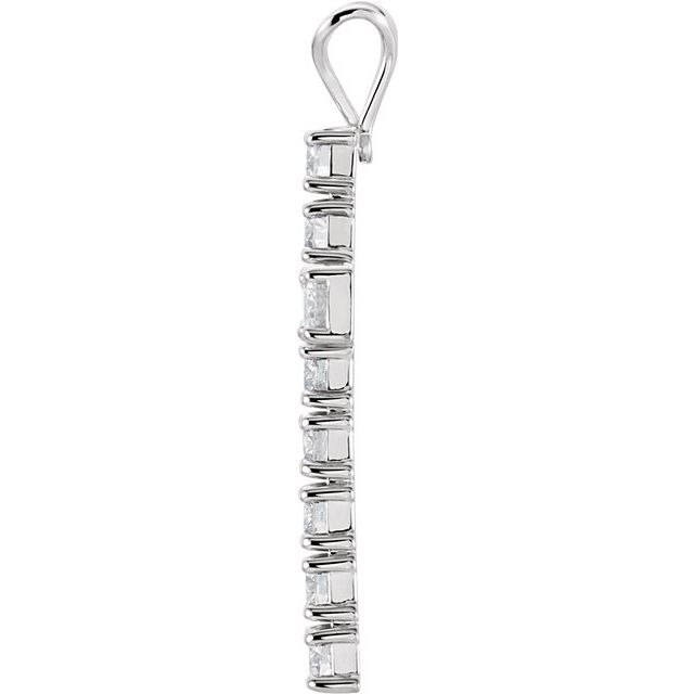 14k White 1 1/4 Ctw Lab-grown Diamond Cross Pendant