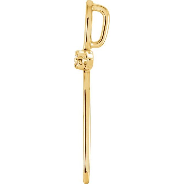 14K Yellow .01 CTW Natural Diamond Cross Pendant