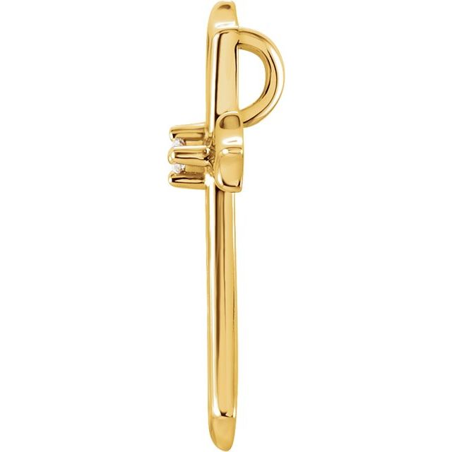 14k Yellow .015 Ctw Natural Diamond Cross Pendant