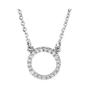 14K White .08 CTW Natural Diamond Circle 16' Necklace